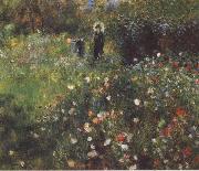 Pierre Renoir Woman with a Parasol in a Garden painting